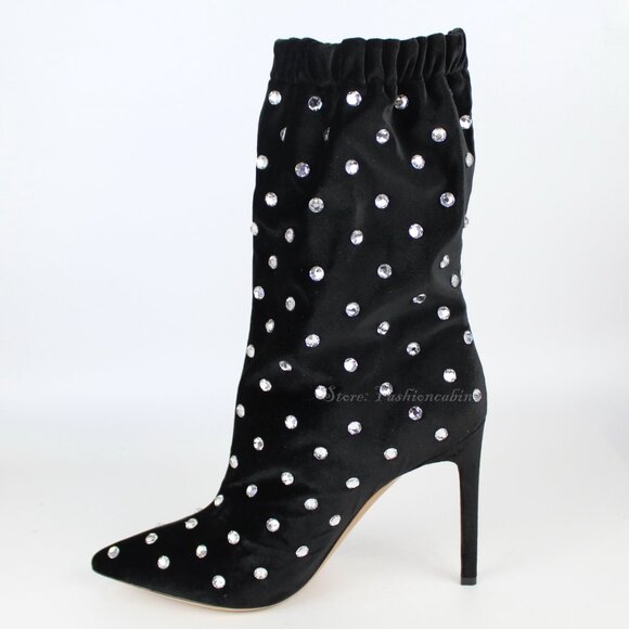 NEW Valentino Garavani Jeweled Crystal Ankle Boots – Glamorous Statement Heels - Picture 7 of 16